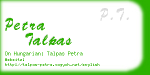 petra talpas business card